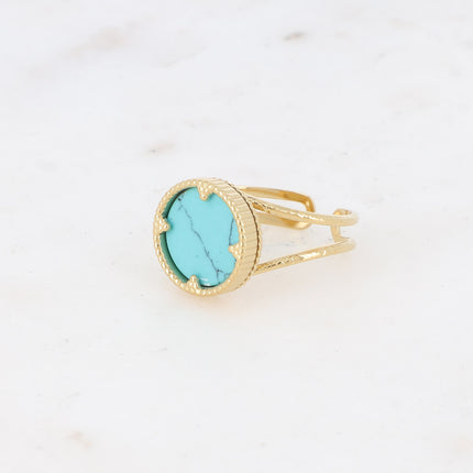 Bague Oria avec pierre naturelle ronde