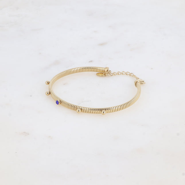 Danish rush - striated, thin with cut crystal and beads