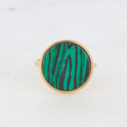 Bague Maxine - pierre naturelle ronde