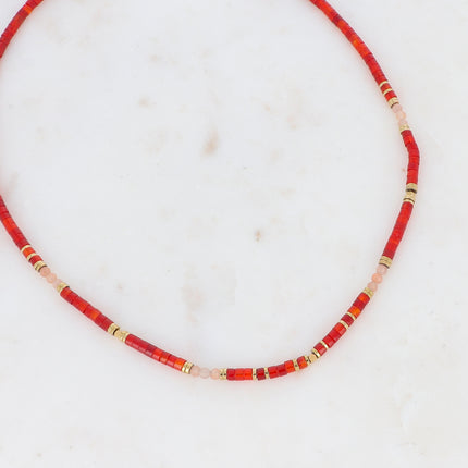 Collier Cybelle doré - pierres naturelles