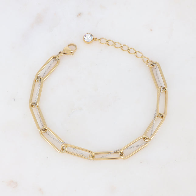 Bracelet Pénéllie - maille et chaîne fine