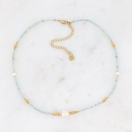Collier Lionel - pierres naturelles et perles d'eau douce