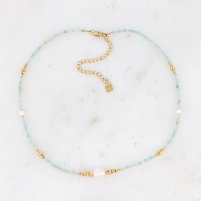 Collier Lionel - pierres naturelles et perles d'eau douce