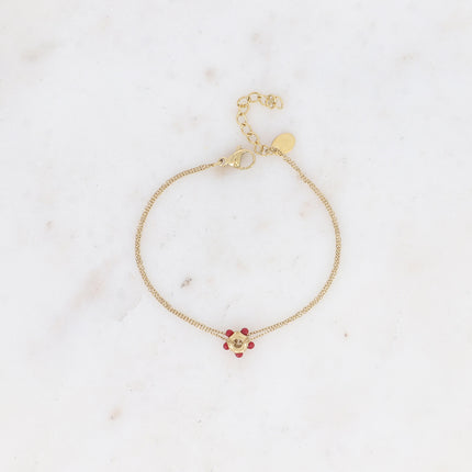 Bracelet - mini disc pendant and natural stones