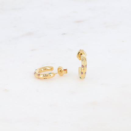 Créoles Orria - lisses avec oxydes de zirconium - 15 mm