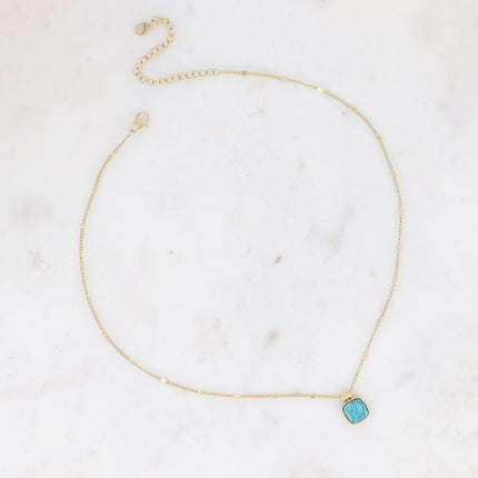 Collier Chloefina - pierre naturelle carrée