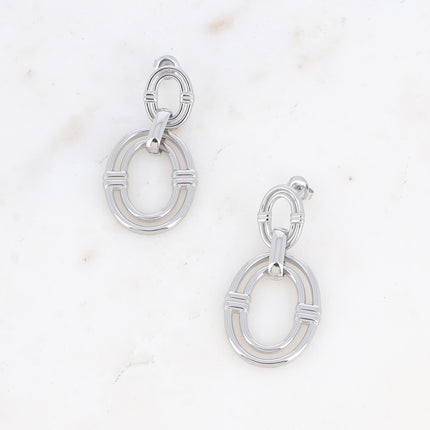 Ayna drop earrings - double openwork ring