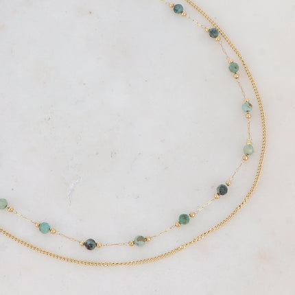 Collier Nerri 2 rangs - pierres naturelles