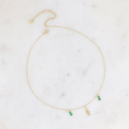 Collier Aglaia - serpent et cristaux rectangulaires