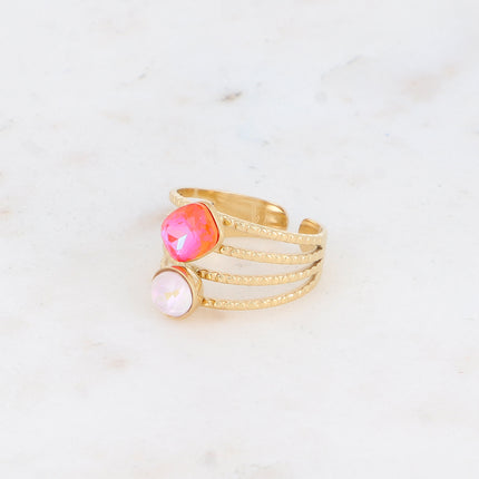 Bague Lolita - 4 rangs striés avec cristaux Swarovski®