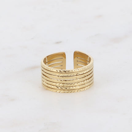 Bague Sita - lignes effet martelé