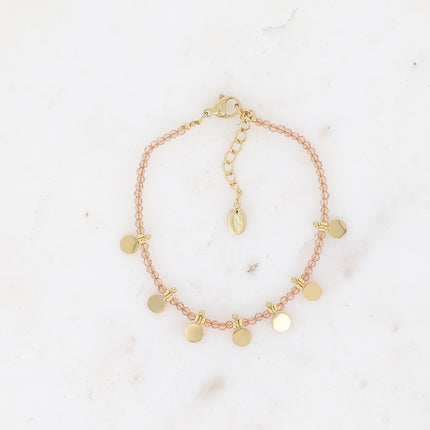 Bracelet - pâtes de verre et pampilles rondes