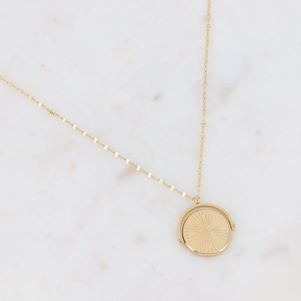 Collier Bliss - pierre naturelle et étoile gravée
