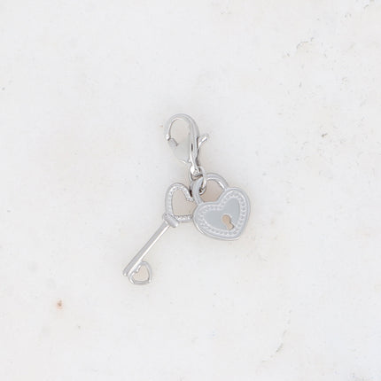 Rosia Charm - Heart Lock and Key