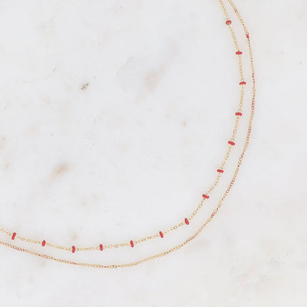 Collier Dua - 2 rangs avec perles émaillées