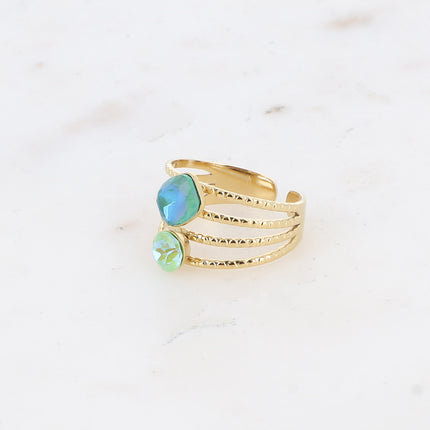 Bague Lolita - 4 rangs striés avec cristaux Swarovski®
