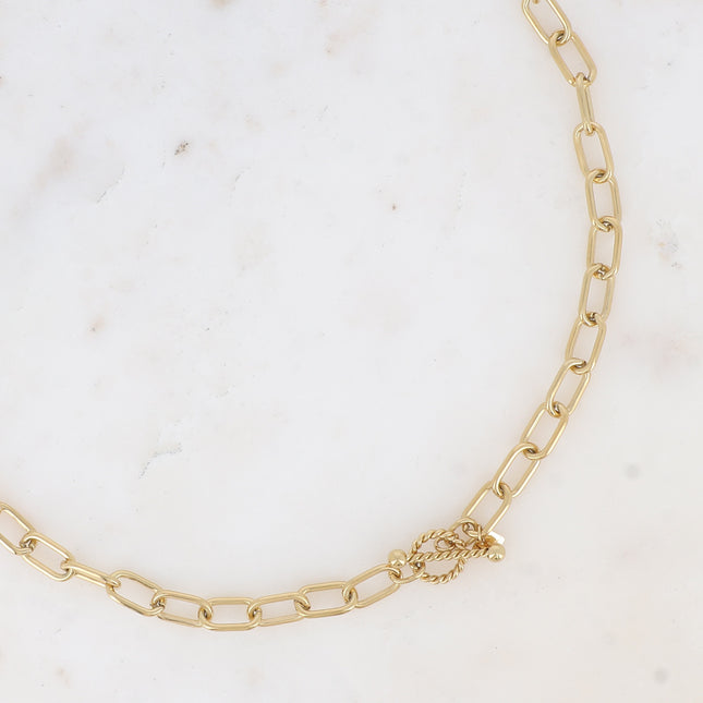 Collier - maille gourmette et fermoir cabillot torsadé