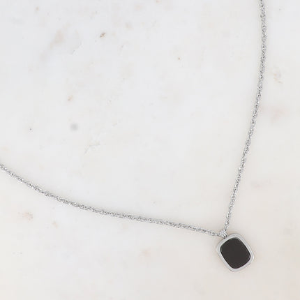Long collier - pierre naturelle rectangulaire