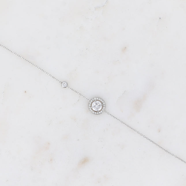 Bracelet - cristal rond et oxydes de zirconium