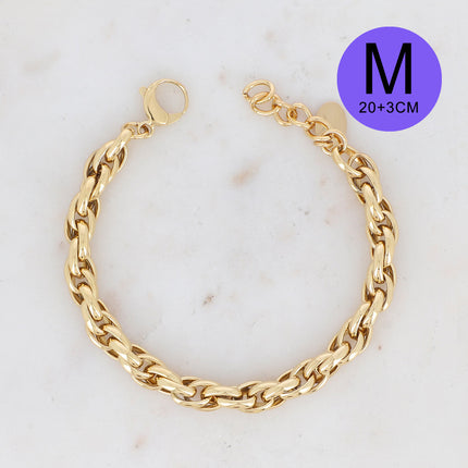 Bracelet Camron M - unisex, maille torsadée 23 CM