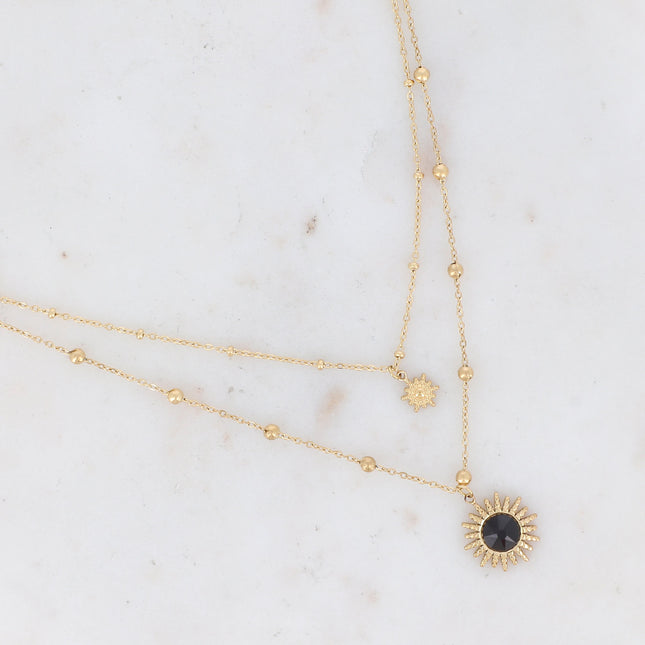 Collier Dao - soleil, boules, cristal pp30