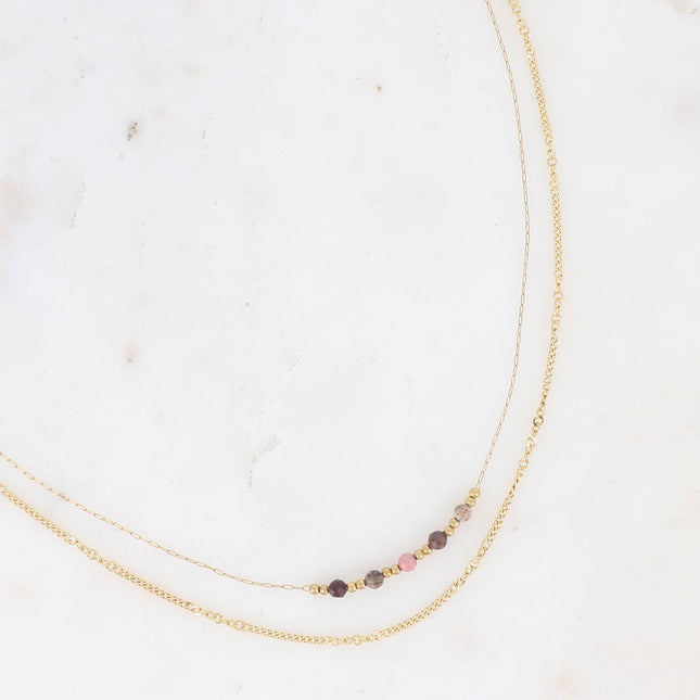Maximilien 2-strand necklace - natural stones