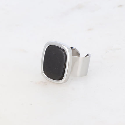 Bague - pierre naturelle rectangulaire