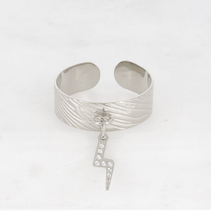 Bague Flash - éclair et oxydes de zirconium