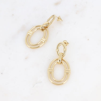 Ayna drop earrings - double openwork ring