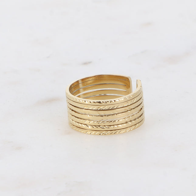Bague Sita - lignes effet martelé