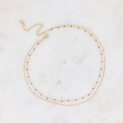 Collier Dua - 2 rangs avec perles émaillées