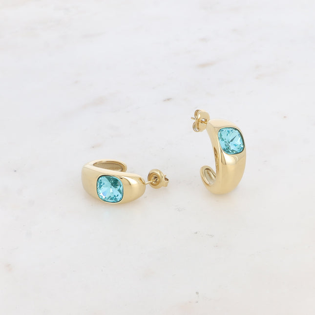 Créoles - cristal carré 8 x 8mm
