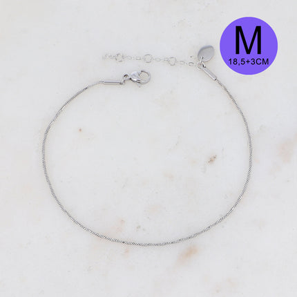 Bracelet Arial M - UNISEX - maille fine torsadée 21,5 cm