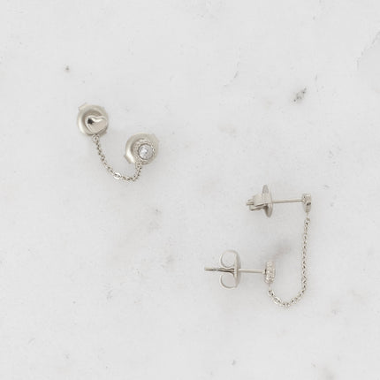 Mono-boucles Florine - coeur et oxyde de zirconium