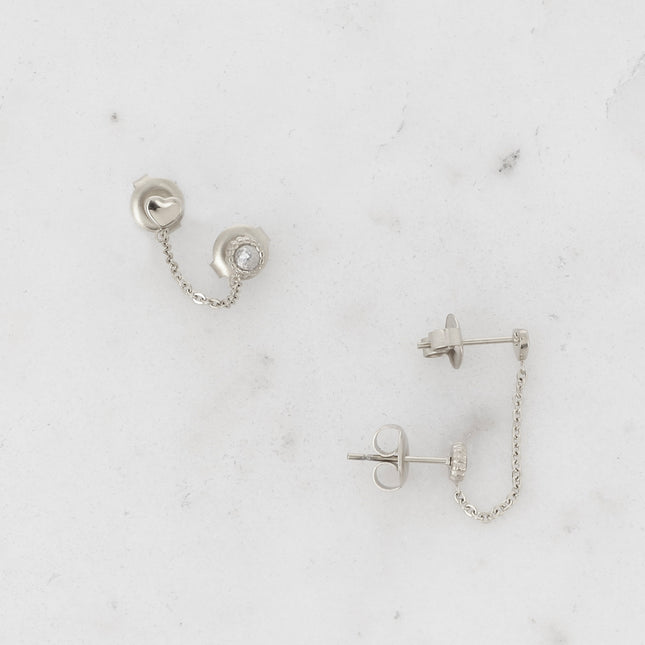 Mono-boucles Florine - coeur et oxyde de zirconium