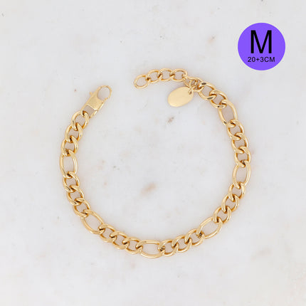 Bracelet Sam M - UNISEX - maille figaro 23 cm