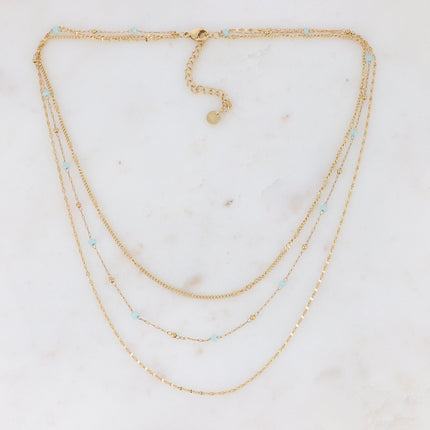 Collier 3 rangs Vanessa - pâtes de verre