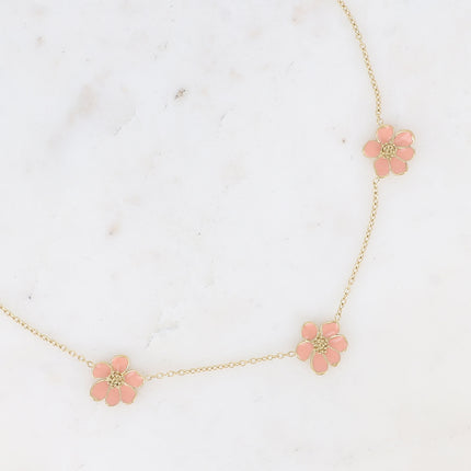Collier Bulla - 3 fleurs émaillées