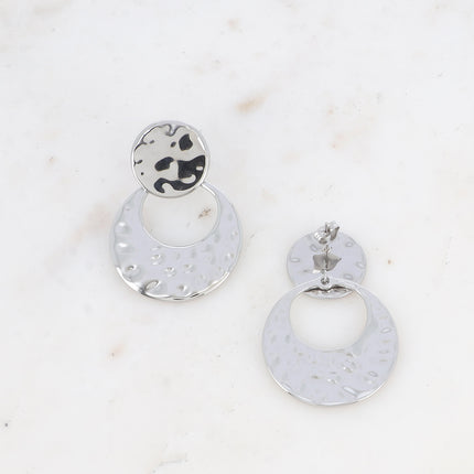 Boucles pendantes - formes rondes martelées