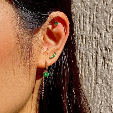 Piercing avec coeur en oxyde de zirconium