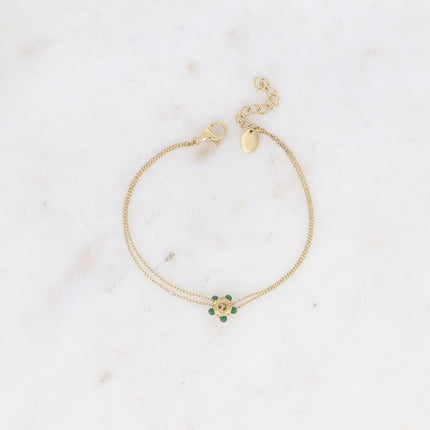Bracelet - mini disc pendant and natural stones