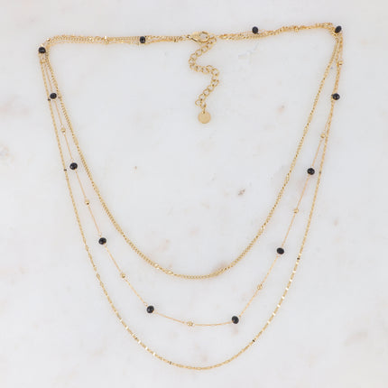Collier 3 rangs Vanessa - pâtes de verre