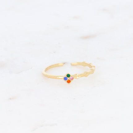 Bague Zayne - fine, losange et oxydes de zirconium