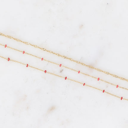 Bracelet 3 rangs Frédérique avec perles émaillées