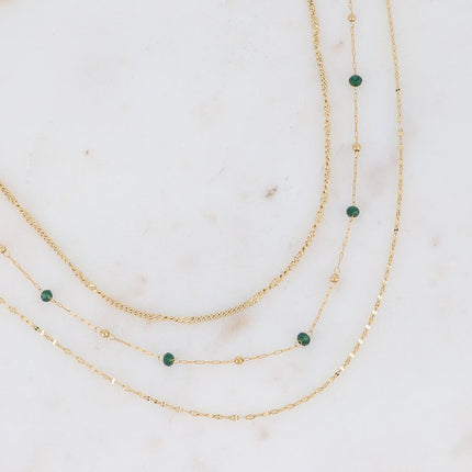 Collier 3 rangs Vanessa - pâtes de verre