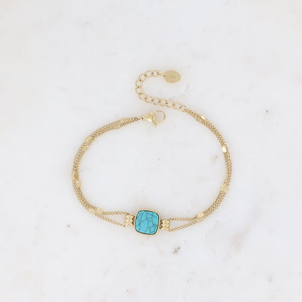 Bracelet Chloefina - pierre naturelle carrée