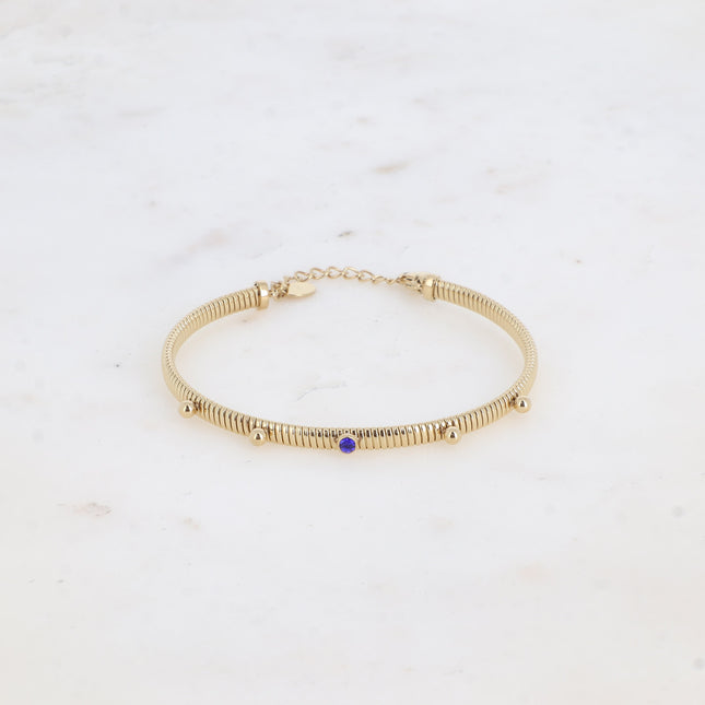 Danish rush - striated, thin with cut crystal and beads