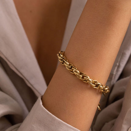 Bracelet Camron S - unisex, maille torsadée 20 CM