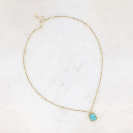 Long collier - pierre naturelle rectangulaire