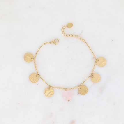Bracelet Novalie - pastilles zébrées et pierre naturelles